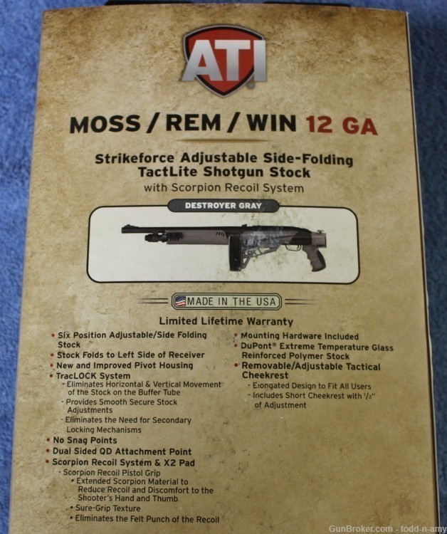 ATI Strikeforce Side-Folding 6-Pos Stock Mossberg/Remington/Winchester GRAY-img-2