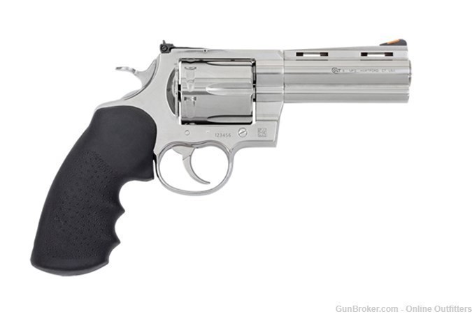 Colt Anaconda 44 Mag 4.25" 6rd SA/DA Stainless Revolver Hogue Grip-img-0