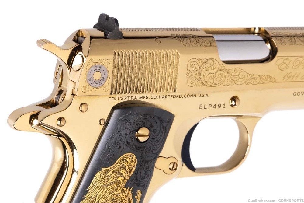Colt .38 Super 1911 "EL PRESIDENTE DE ORO" 70 Series VERY RARE-img-6