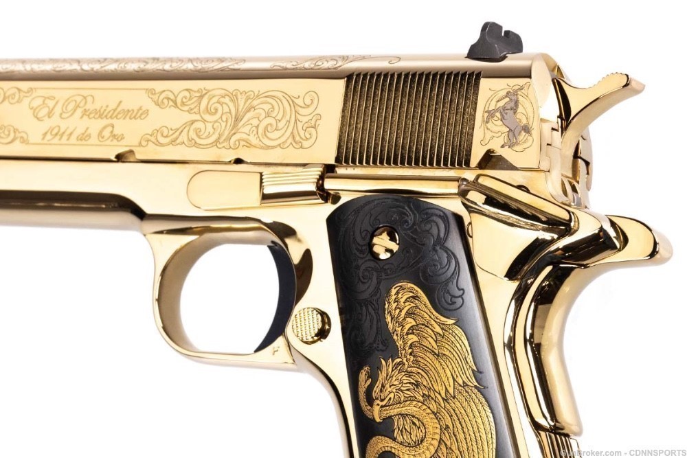 Colt .38 Super 1911 "EL PRESIDENTE DE ORO" 70 Series VERY RARE-img-3