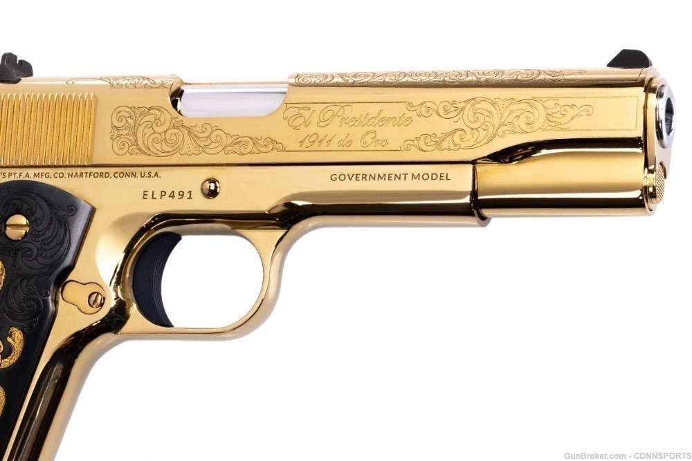Colt .38 Super 1911 "EL PRESIDENTE DE ORO" 70 Series VERY RARE-img-10