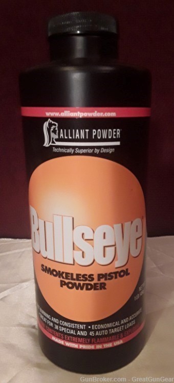 Alliant Powder Bullseye Smokeless Pistol (2 Bottles 2 lb 5.2 oz Gross Wt)-img-1