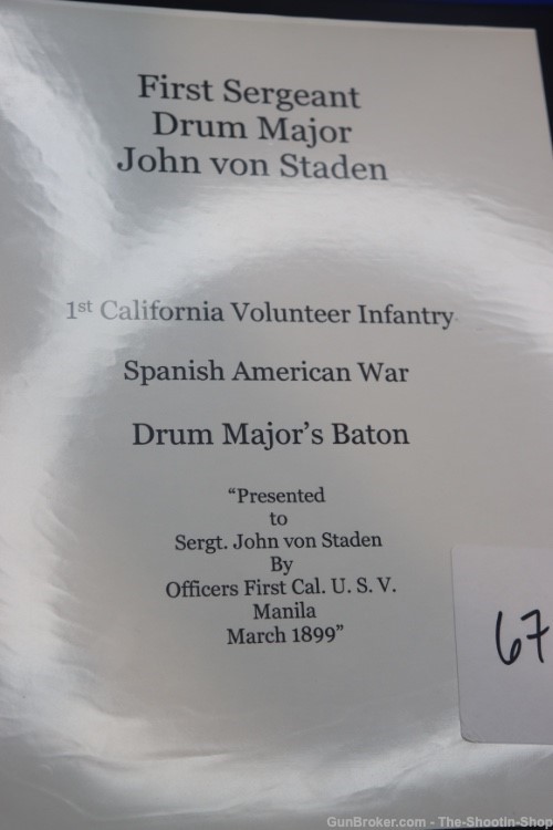 Spanish American War 1899 Drum Majors Baton Mace John Staden Presentation -img-23