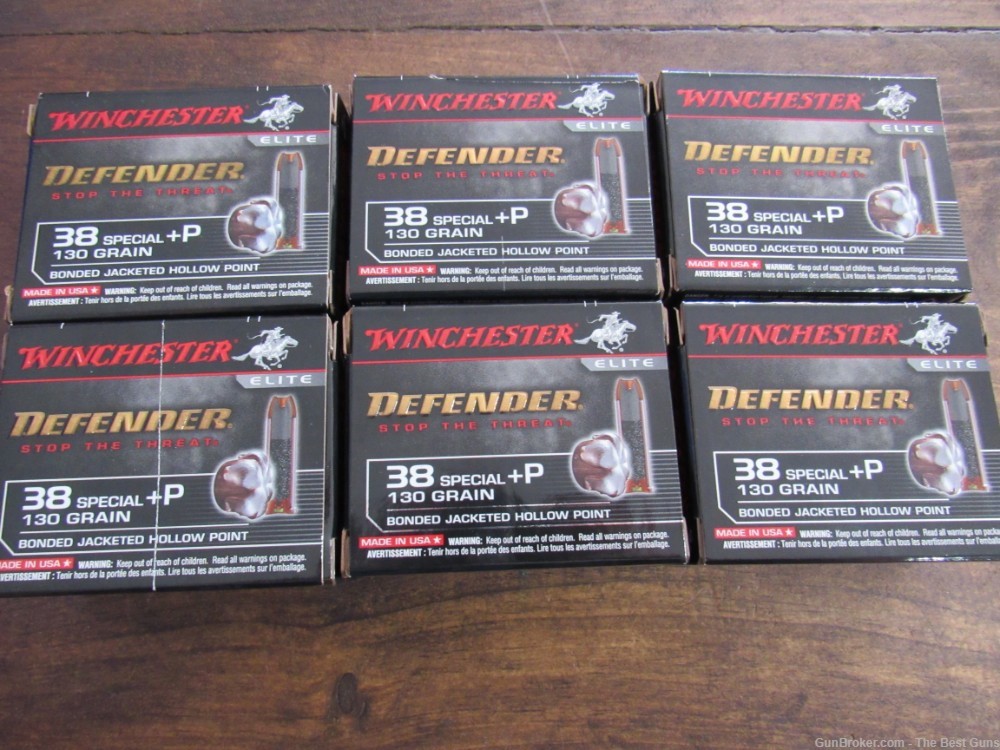 120 Rds Winchester Elite Defender 38 Special +P 130 Gr Jacketed Bonded HP-img-0