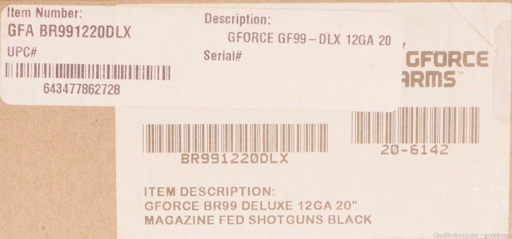 GForce Arms BR99 Deluxe 12GA BR991220DLX GF99 AR12 20" NIB SALE-img-5