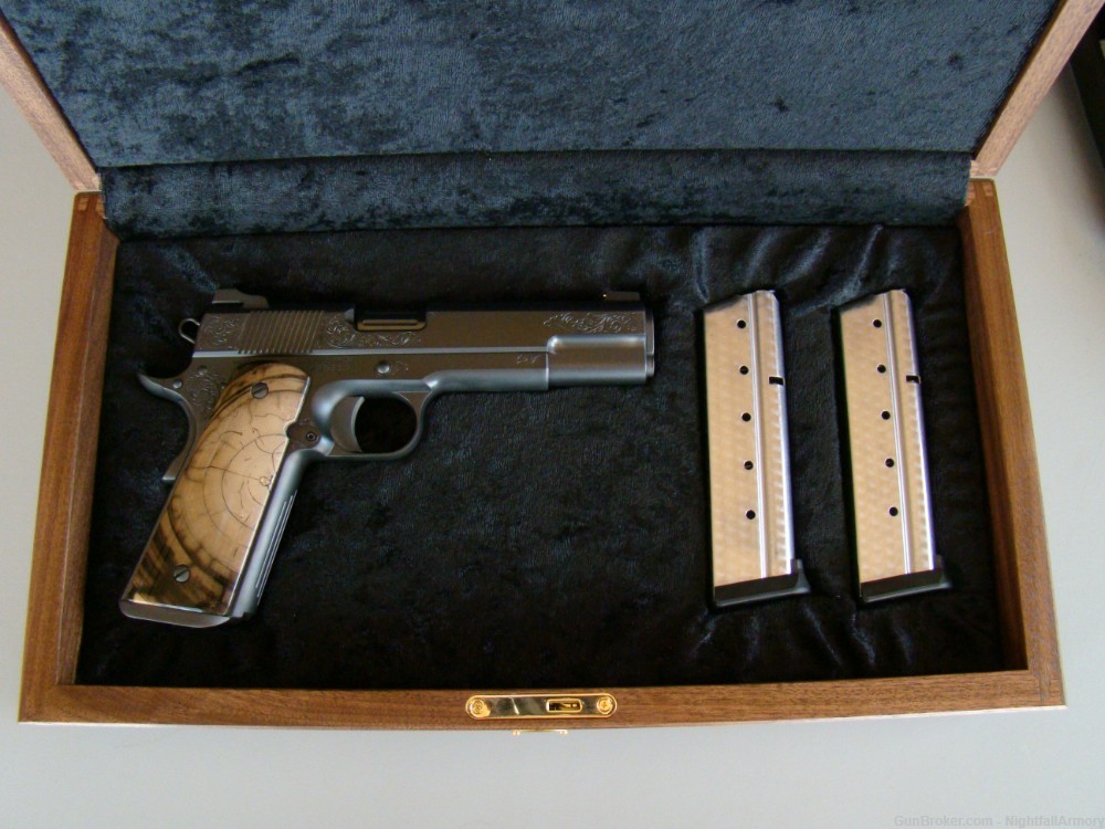 Nighthawk Custom VIP BLACK 9mm 1911 Pistol Mammoth Ivory grips fluted bbl 9-img-3