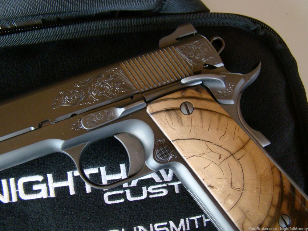 Nighthawk Custom VIP BLACK 9mm 1911 Pistol Mammoth Ivory grips fluted bbl 9-img-21