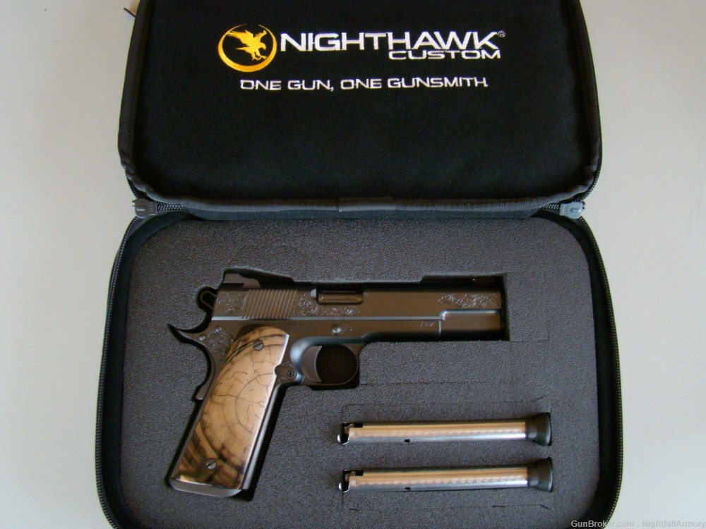 Nighthawk Custom VIP BLACK 9mm 1911 Pistol Mammoth Ivory grips fluted bbl 9-img-6
