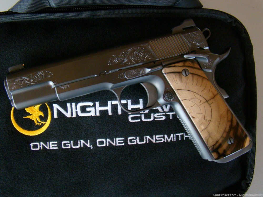 Nighthawk Custom VIP BLACK 9mm 1911 Pistol Mammoth Ivory grips fluted bbl 9-img-19