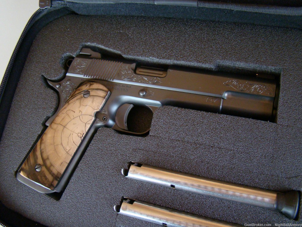 Nighthawk Custom VIP BLACK 9mm 1911 Pistol Mammoth Ivory grips fluted bbl 9-img-7