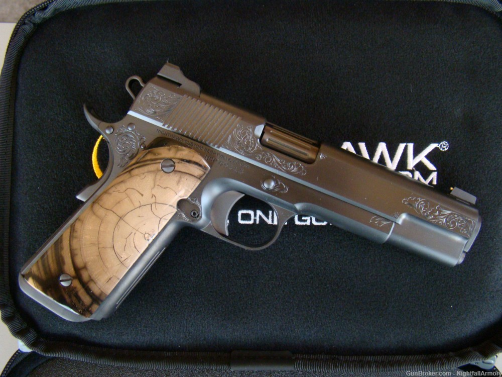 Nighthawk Custom VIP BLACK 9mm 1911 Pistol Mammoth Ivory grips fluted bbl 9-img-9