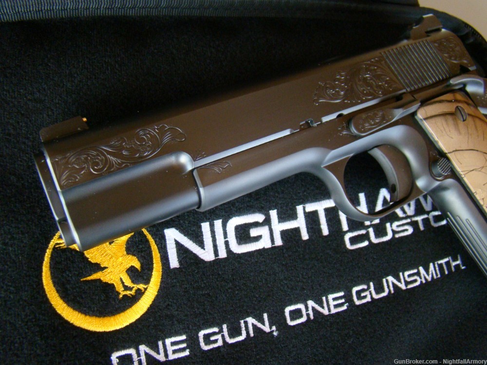 Nighthawk Custom VIP BLACK 9mm 1911 Pistol Mammoth Ivory grips fluted bbl 9-img-20