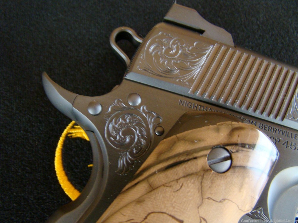 Nighthawk Custom VIP BLACK 9mm 1911 Pistol Mammoth Ivory grips fluted bbl 9-img-12