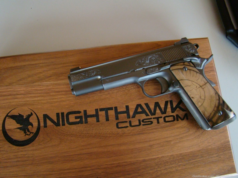 Nighthawk Custom VIP BLACK 9mm 1911 Pistol Mammoth Ivory grips fluted bbl 9-img-2