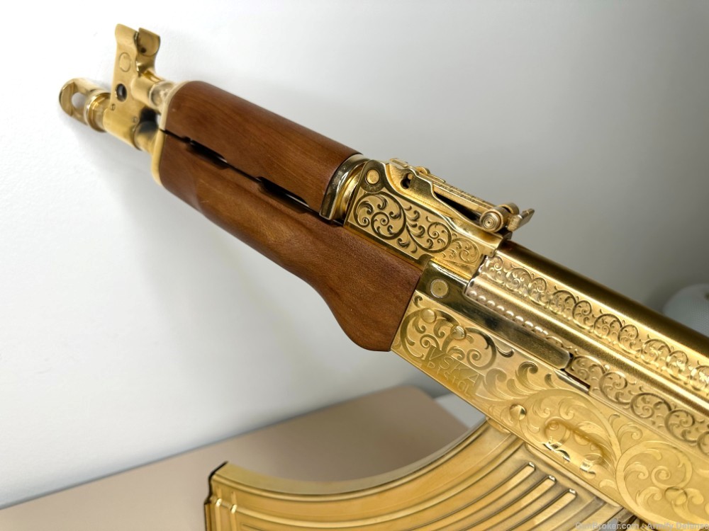 24k GOLD ENGRAVED AK 47 Draco Pistol!-img-7