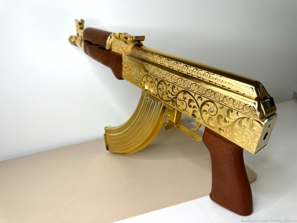 24k GOLD ENGRAVED AK 47 Draco Pistol!-img-5