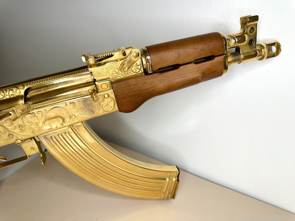 24k GOLD ENGRAVED AK 47 Draco Pistol!-img-4