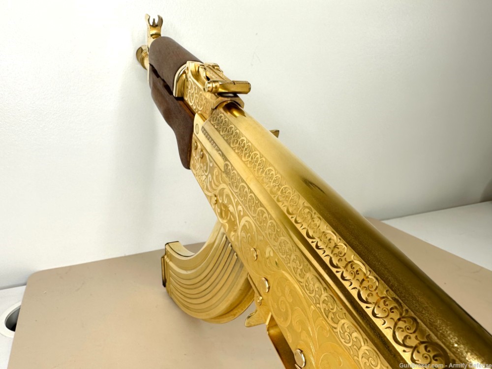 24k GOLD ENGRAVED AK 47 Draco Pistol!-img-8