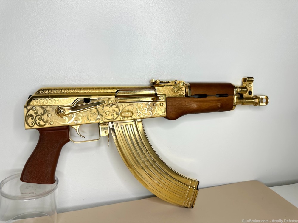 24k GOLD ENGRAVED AK 47 Draco Pistol!-img-0