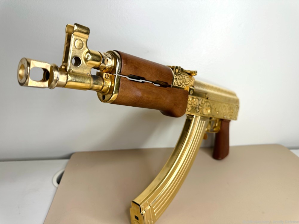 24k GOLD ENGRAVED AK 47 Draco Pistol!-img-10