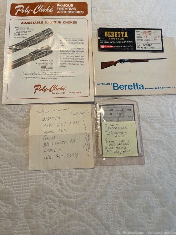 Beretta. A L - 2  12 Gauge- P. Beretta*Made in Italy-img-9