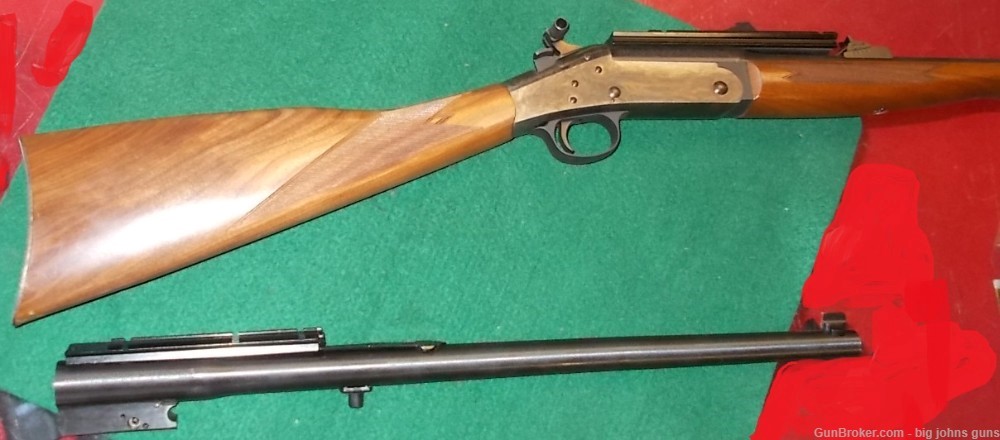 H&R Handi-Rifle .223, & .45 Colt, Walnut Stock case hardened-img-0