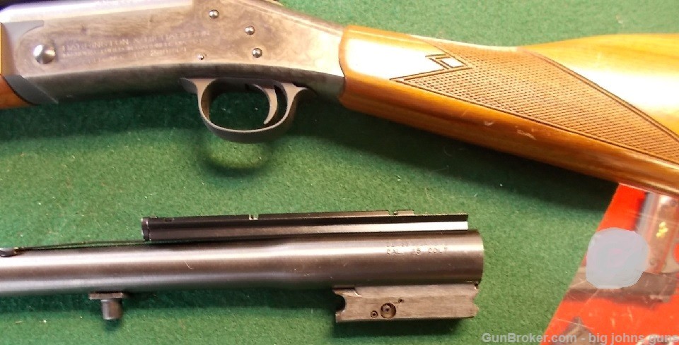 H&R Handi-Rifle .223, & .45 Colt, Walnut Stock case hardened-img-11