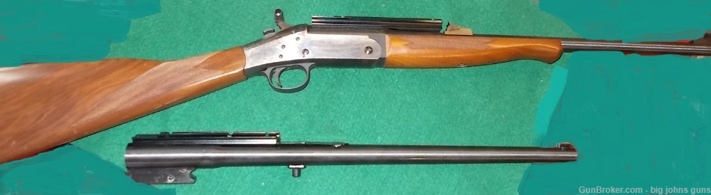 H&R Handi-Rifle .223, & .45 Colt, Walnut Stock case hardened 20 inc barrels-img-8