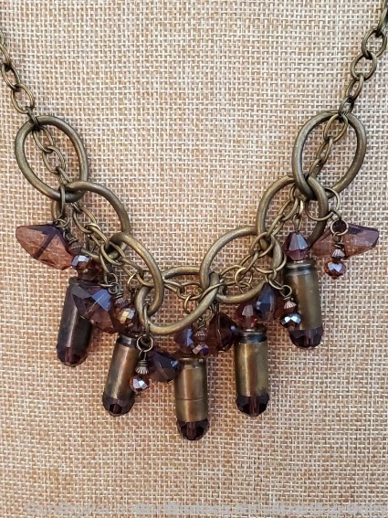 Bullets,Crystals & Bling Necklace & Earrings. Handmade-1 of 1. NE9*REDUCED*-img-1