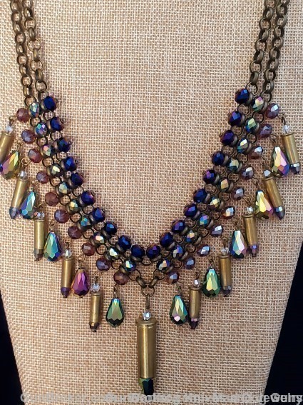 Bullets,Crystals & Bling Necklace & Earrings. Handmade-1 of 1. NE7*REDUCED*-img-1