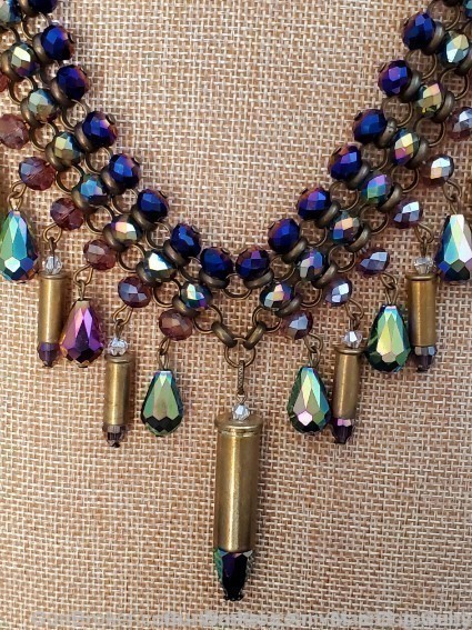 Bullets,Crystals & Bling Necklace & Earrings. Handmade-1 of 1. NE7*REDUCED*-img-2