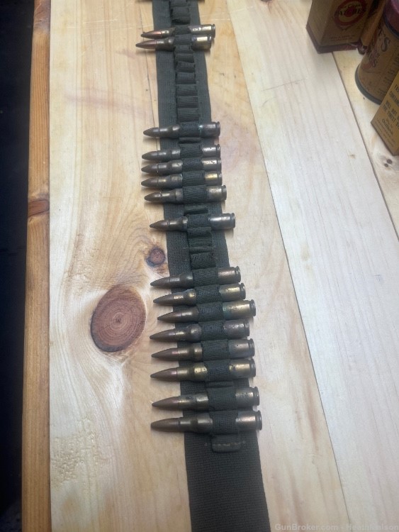 Vintage military ammo belt with ammo-img-3