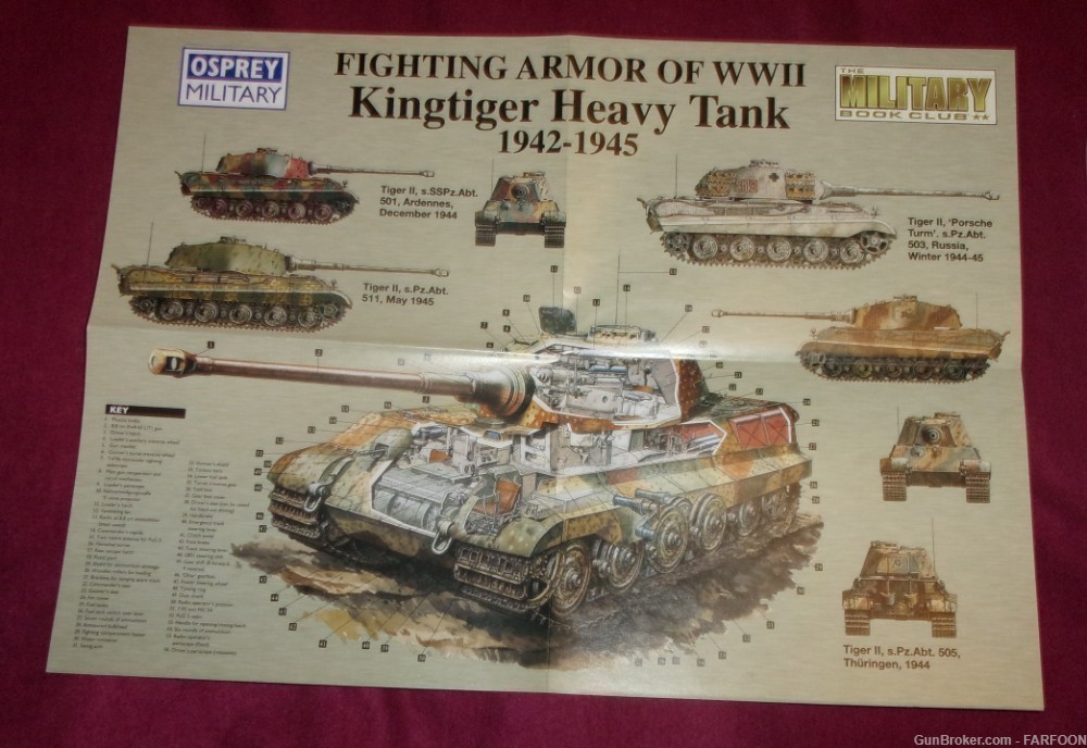 KINGTIGER HEAVY TANK 1942-1945 48 PAGE BOOK (HARDCOVER) & 18"X13" POSTER-img-1