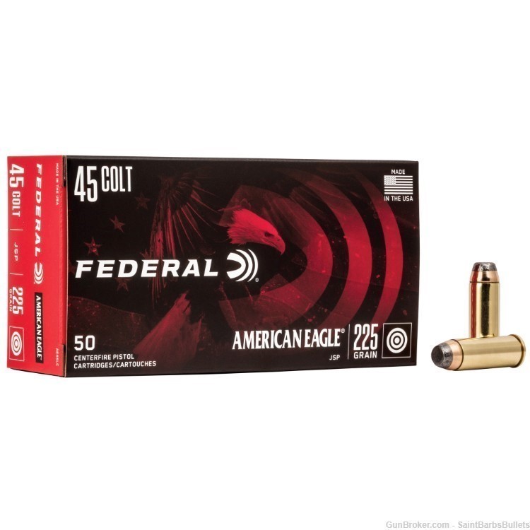 Federal American Eagle .45 Long Colt 225 Grain JSP - 50 Rounds-img-0