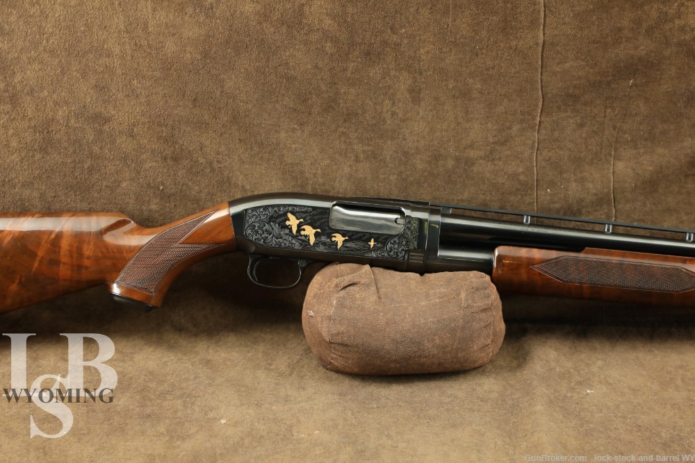 1990 Engraved Browning Model 12 28GA 26” Pump Action Shotgun-img-0