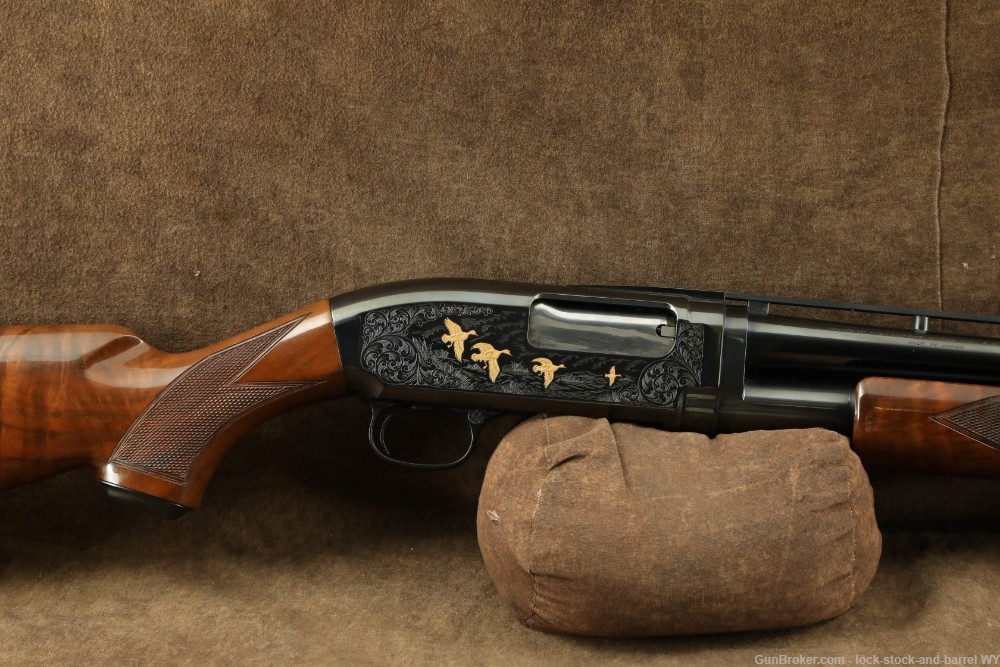 1990 Engraved Browning Model 12 28GA 26” Pump Action Shotgun-img-4