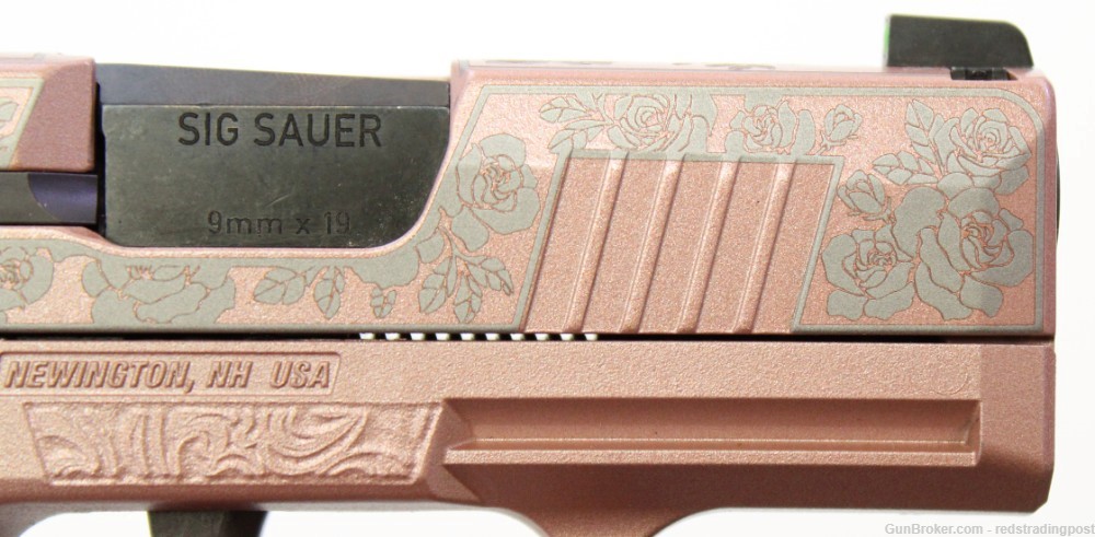 Sig Sauer P365 Rose Gold & Roses 3.1" Barrel 9mm Compact Pistol 572762GR-img-8