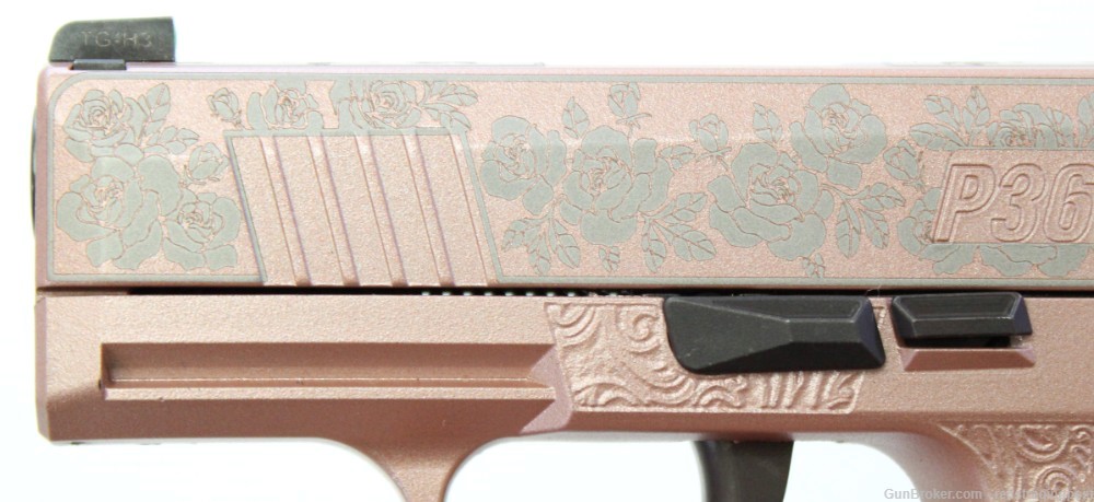 Sig Sauer P365 Rose Gold & Roses 3.1" Barrel 9mm Compact Pistol 572762GR-img-12