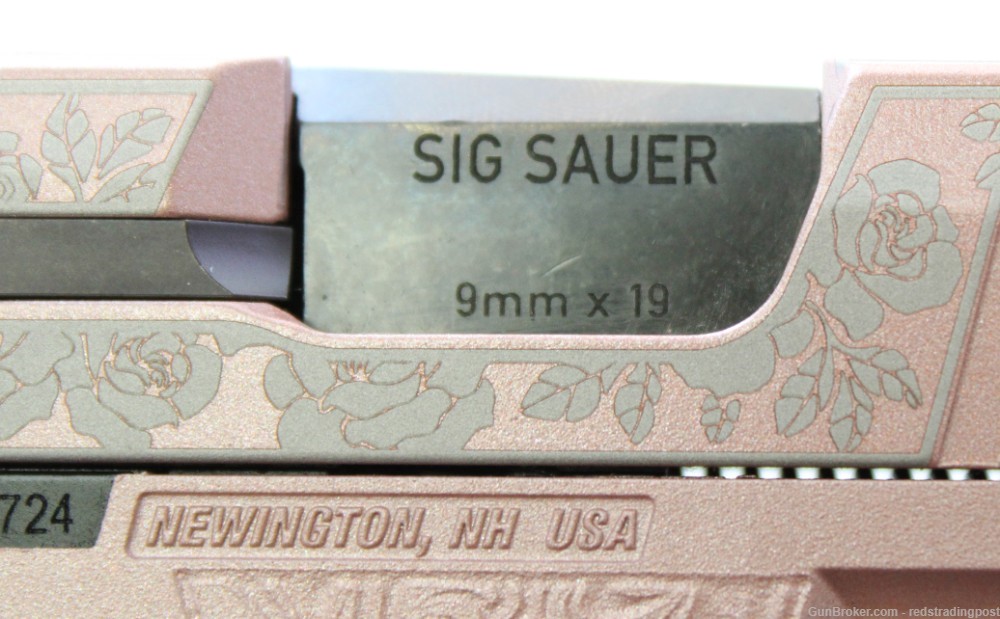 Sig Sauer P365 Rose Gold & Roses 3.1" Barrel 9mm Compact Pistol 572762GR-img-7