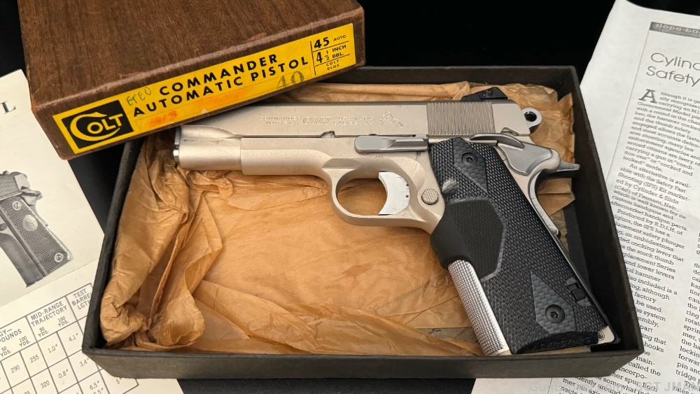 Colt Commander 70 Series  .45 ACP 1911 4 1/2" Satin Nickel  *UPGRADES*-img-6