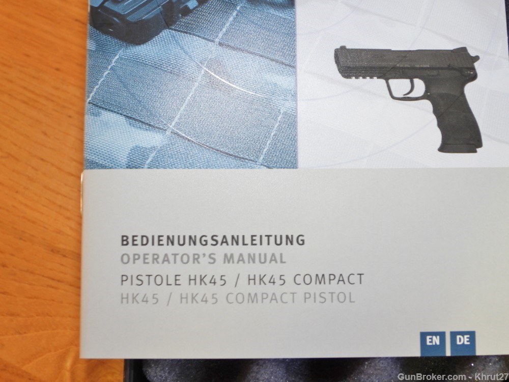   HK45 V1 DA/SA .45ACP 4.46" BBL 2-10RD BLACK HKI/BT Germany-img-1