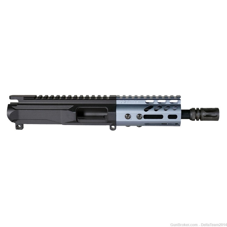 AR15 6" 9MM Pistol Complete Upper - Guntec M-Lok Anodized Grey Handguard-img-2