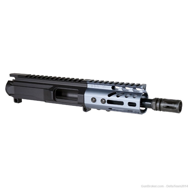 AR15 6" 9MM Pistol Complete Upper - Guntec M-Lok Anodized Grey Handguard-img-1