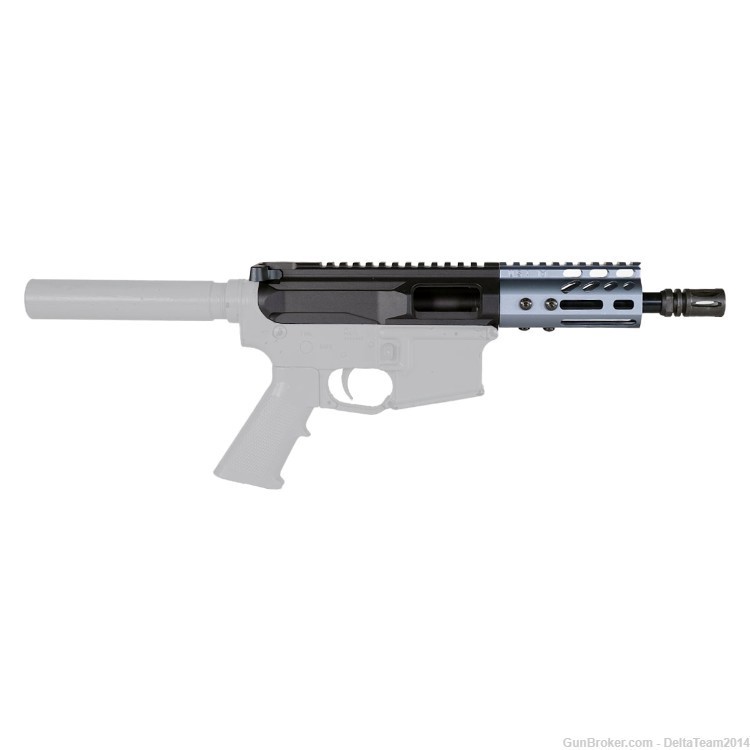 AR15 6" 9MM Pistol Complete Upper - Guntec M-Lok Anodized Grey Handguard-img-6