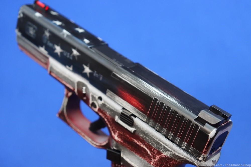 Glock Model G19 GEN4 Pistol BATTLEWORN USA FLAG 9MM 4" 15RD 19 GEN 4 LNIB-img-11