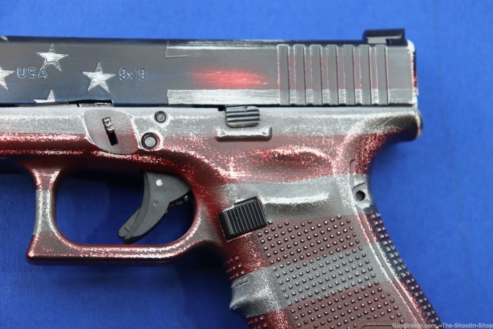 Glock Model G19 GEN4 Pistol BATTLEWORN USA FLAG 9MM 4" 15RD 19 GEN 4 LNIB-img-4