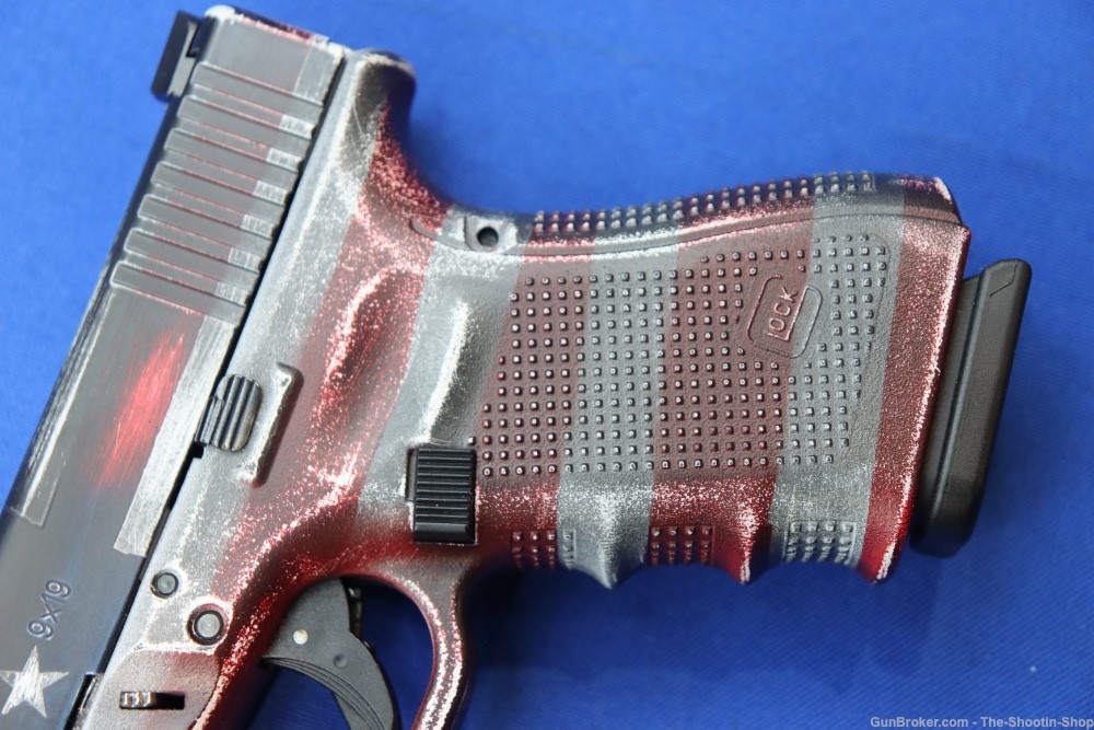 Glock Model G19 GEN4 Pistol BATTLEWORN USA FLAG 9MM 4" 15RD 19 GEN 4 LNIB-img-5
