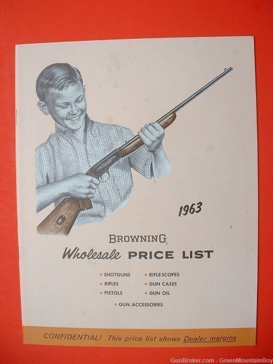 1963 OEM BROWNING Gun Catalog & Wholesale/Retail Price List Set - XLNT !-img-1