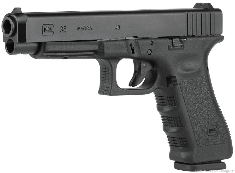 Glock 35 Gen 3 40 S&W 5.31in BBL 10+1 PI35301 G35 G3 .40sw Black Adj Sights-img-0
