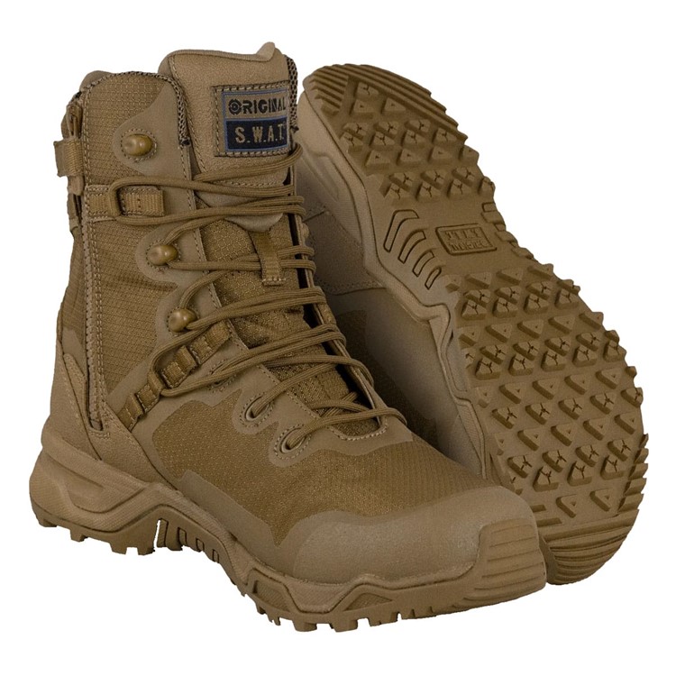ORIGINAL SWAT Men's Alpha Fury 8" Side-Zip Boots, Coyote, Size: 11, Width R-img-0